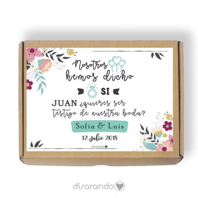 Caja personalizable Testigo Boda (3 tamaños)