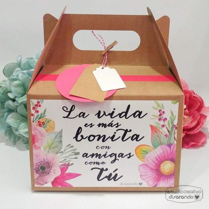 Caja La vida es más bonita con amigas como tú