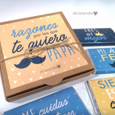 Caja Chocolates "Razones por las que te quiero papá"