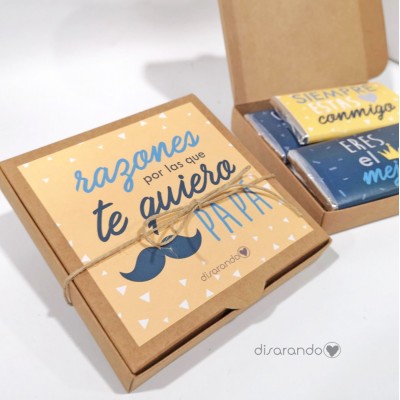 Caja Chocolates "Razones por las que te quiero papá"