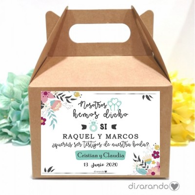 Caja personalizable Testigo Boda (3 tamaños)