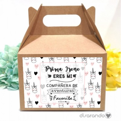 Caja personalizable Unicornios (3 tamaños)