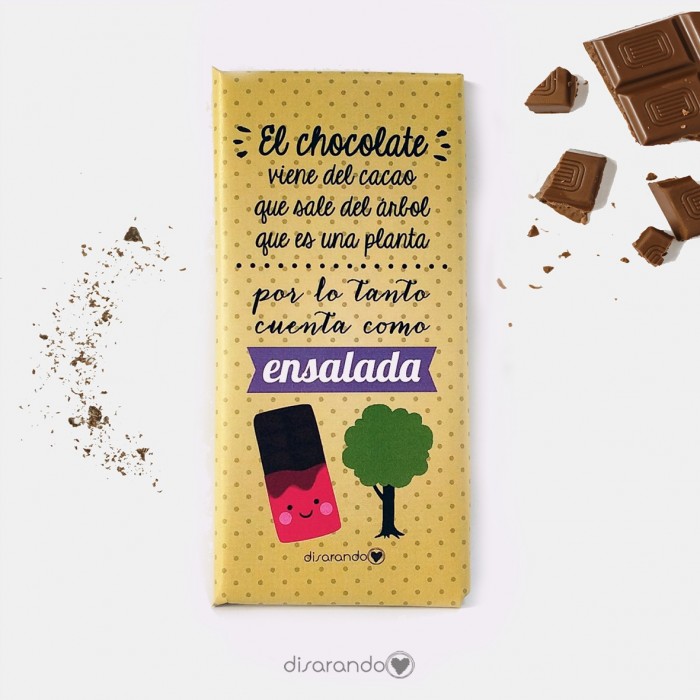 Tableta Chocolate "El chocolate viene del cacao... "